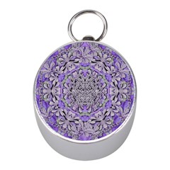 Floral Wreaths In The Beautiful Nature Mandala Mini Silver Compasses by pepitasart