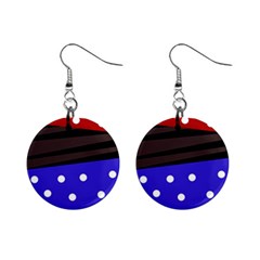 Mixed-lines-dots Black-bg Mini Button Earrings by Casemiro