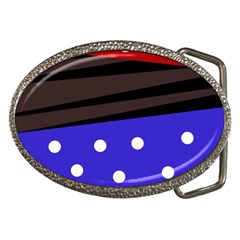 Mixed-lines-dots Black-bg Belt Buckles by Casemiro