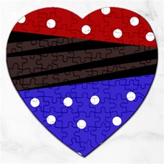 Mixed-lines-dots Black-bg Jigsaw Puzzle (heart) by Casemiro