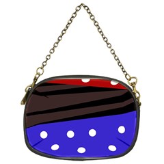 Mixed-lines-dots Black-bg Chain Purse (one Side) by Casemiro