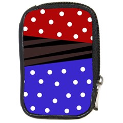 Mixed-lines-dots Black-bg Compact Camera Leather Case by Casemiro