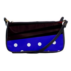 Mixed-lines-dots Black-bg Shoulder Clutch Bag by Casemiro