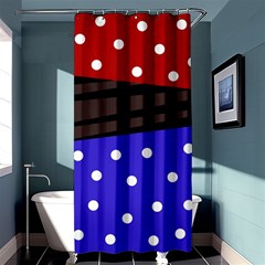 Mixed-lines-dots Black-bg Shower Curtain 36  X 72  (stall)  by Casemiro