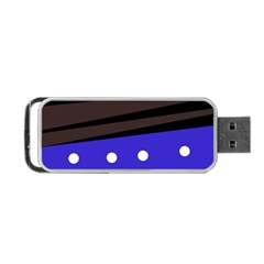 Mixed-lines-dots Black-bg Portable Usb Flash (one Side) by Casemiro