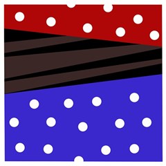 Mixed-lines-dots Black-bg Wooden Puzzle Square by Casemiro