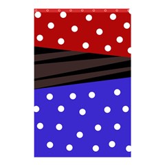 Mixed Polka Dots And Lines Pattern, Blue, Red, Brown Shower Curtain 48  X 72  (small)  by Casemiro