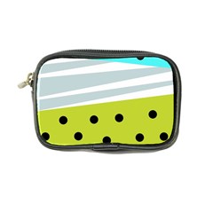 Mixed Polka Dots And Lines Pattern, Blue, Yellow, Silver, White Colors Coin Purse by Casemiro