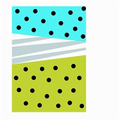 Mixed Polka Dots And Lines Pattern, Blue, Yellow, Silver, White Colors Large Garden Flag (two Sides)