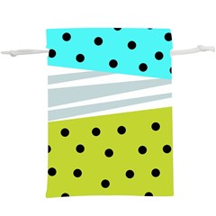 Mixed Polka Dots And Lines Pattern, Blue, Yellow, Silver, White Colors  Lightweight Drawstring Pouch (xl) by Casemiro