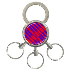 Geometric Blocks, Blue And Red Triangles, Abstract Pattern 3-ring Key Chain by Casemiro