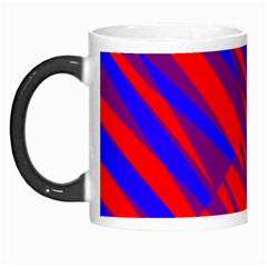 Geometric Blocks, Blue And Red Triangles, Abstract Pattern Morph Mugs by Casemiro