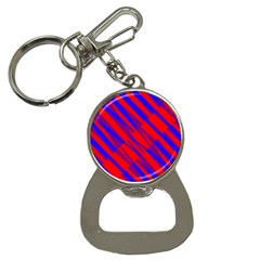 Geometric Blocks, Blue And Red Triangles, Abstract Pattern Bottle Opener Key Chain by Casemiro