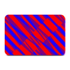 Geometric Blocks, Blue And Red Triangles, Abstract Pattern Plate Mats by Casemiro