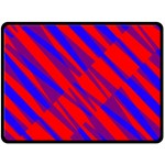 Geometric blocks, blue and red triangles, abstract pattern Fleece Blanket (Large)  80 x60  Blanket Front