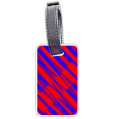 Geometric Blocks, Blue And Red Triangles, Abstract Pattern Luggage Tag (one Side) by Casemiro