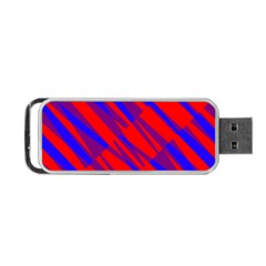 Geometric Blocks, Blue And Red Triangles, Abstract Pattern Portable Usb Flash (one Side) by Casemiro