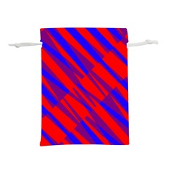 Geometric Blocks, Blue And Red Triangles, Abstract Pattern Lightweight Drawstring Pouch (l) by Casemiro