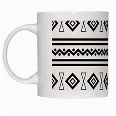 Black And White Aztec White Mugs by tmsartbazaar