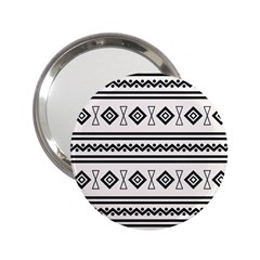 Black And White Aztec 2 25  Handbag Mirrors by tmsartbazaar