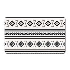 Black And White Aztec Magnet (rectangular) by tmsartbazaar