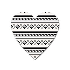 Black And White Aztec Heart Magnet by tmsartbazaar