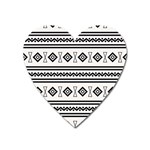 Black And White Aztec Heart Magnet Front