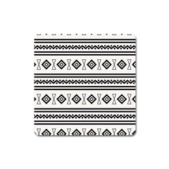 Black And White Aztec Square Magnet by tmsartbazaar