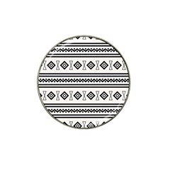 Black And White Aztec Hat Clip Ball Marker (4 Pack) by tmsartbazaar