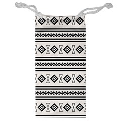 Black And White Aztec Jewelry Bag by tmsartbazaar