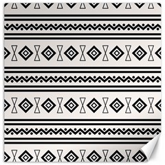 Black And White Aztec Canvas 16  X 16  by tmsartbazaar