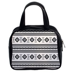 Black And White Aztec Classic Handbag (two Sides) by tmsartbazaar