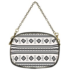 Black And White Aztec Chain Purse (one Side) by tmsartbazaar