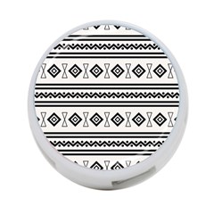 Black And White Aztec 4-port Usb Hub (one Side) by tmsartbazaar