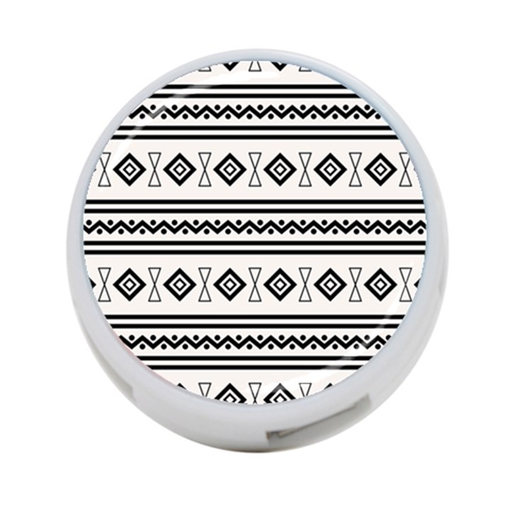 Black And White Aztec 4-Port USB Hub (One Side)