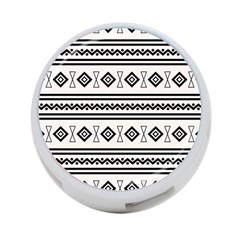 Black And White Aztec 4-port Usb Hub (two Sides) by tmsartbazaar