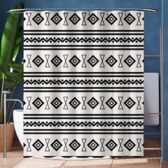 Black And White Aztec Shower Curtain 60  X 72  (medium)  by tmsartbazaar