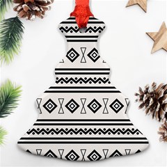 Black And White Aztec Ornament (christmas Tree)  by tmsartbazaar