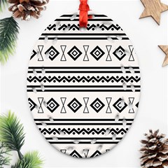 Black And White Aztec Ornament (oval Filigree) by tmsartbazaar