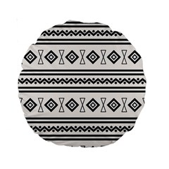 Black And White Aztec Standard 15  Premium Round Cushions by tmsartbazaar