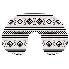 Black And White Aztec Travel Neck Pillow by tmsartbazaar