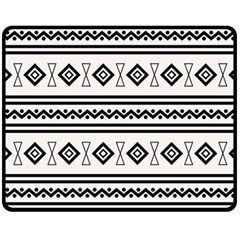 Black And White Aztec Double Sided Fleece Blanket (medium)  by tmsartbazaar