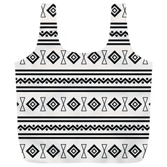 Black And White Aztec Full Print Recycle Bag (xl) by tmsartbazaar