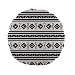 Black And White Aztec Standard 15  Premium Flano Round Cushions Front