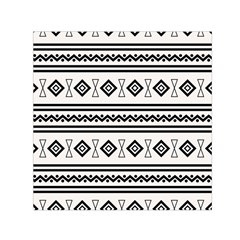 Black And White Aztec Small Satin Scarf (square) by tmsartbazaar