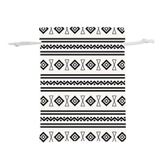 Black And White Aztec Lightweight Drawstring Pouch (s) by tmsartbazaar