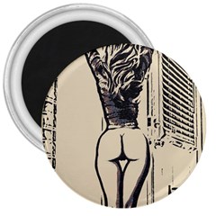 Morning My Dear    Sweet Perfection, Girl Stretching In The Bedroom 3  Magnets by Casemiro