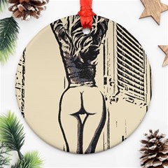 Morning My Dear    Sweet Perfection, Girl Stretching In The Bedroom Ornament (round) by Casemiro