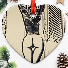 Morning My Dear    Sweet Perfection, Girl Stretching In The Bedroom Ornament (heart) by Casemiro