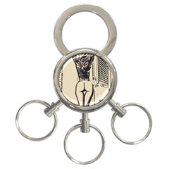 Morning My Dear    Sweet Perfection, Girl Stretching In The Bedroom 3-ring Key Chain by Casemiro